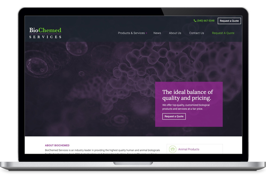 Biochemed website - website design north carolina