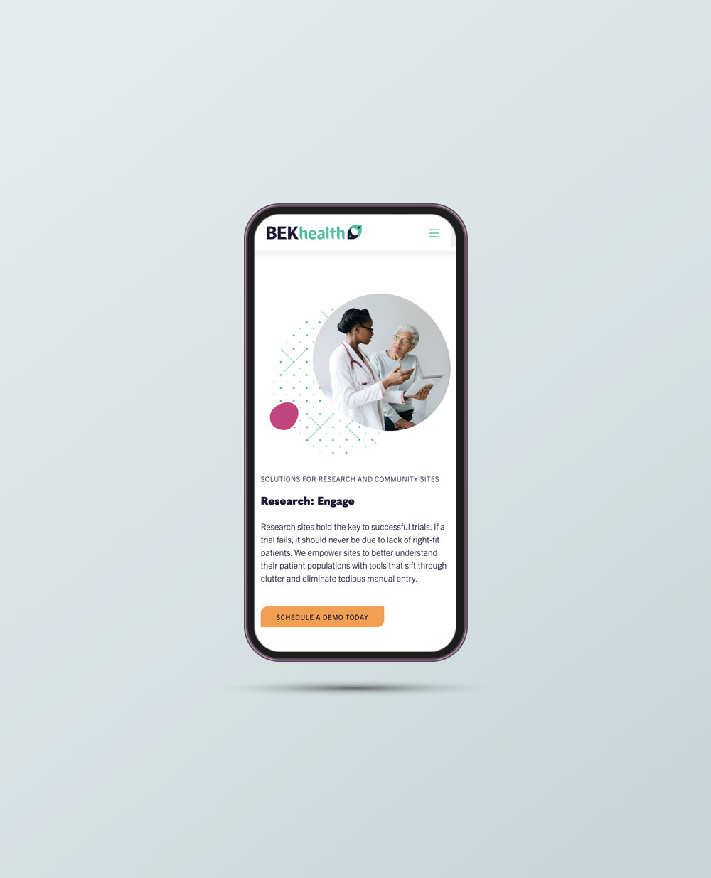 mobile website development for clinical trials