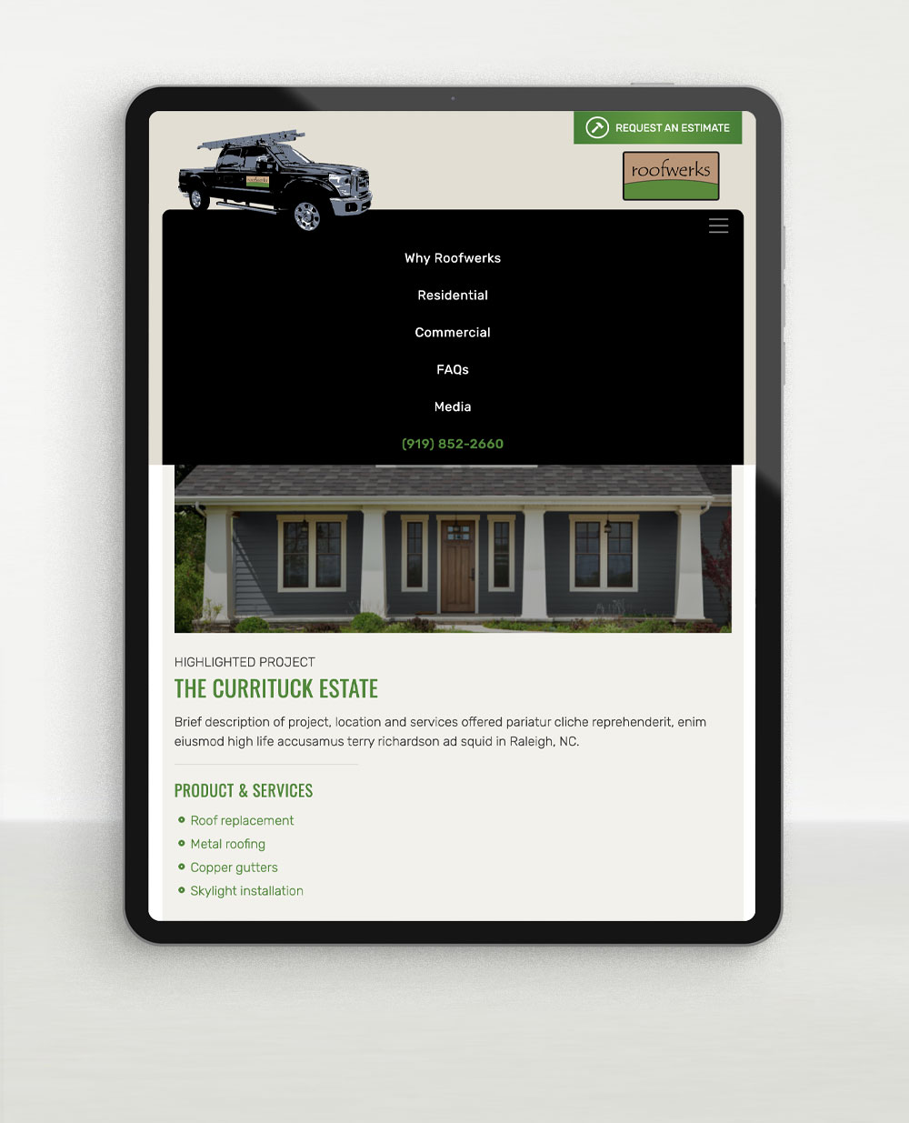 custom websites for roofers