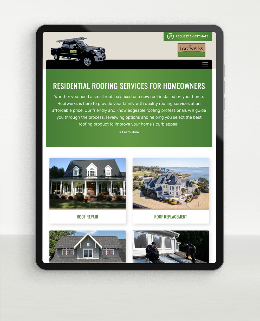 wordpress theme development for roofing company