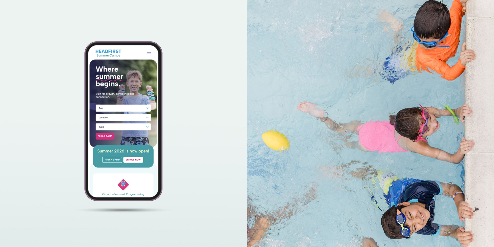 responsive web designs for kids camps